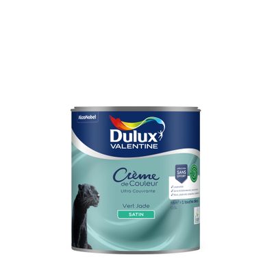 Peinture crème de couleur Vert Jade satin 0,5L - DULUX VALENTINE
