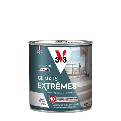 Peinture sols extérieurs climats extrêmes blanc satiné 0,5 L - V33
