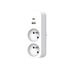Multiprise murale 2 prises ou biplite avec prises USB A et C blanc - QUARX