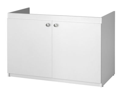 Meuble sous évier à poser 2 portes mélaminé blanc H82xL120xP57cm - BCD