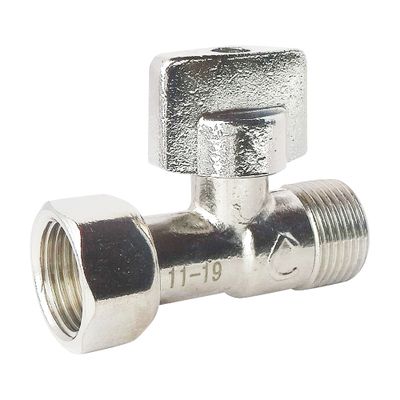 Robinet de WC 1/4 de tour droit nickelé 12/17 (3/8) avec écrou prisonnier SOMATHERM