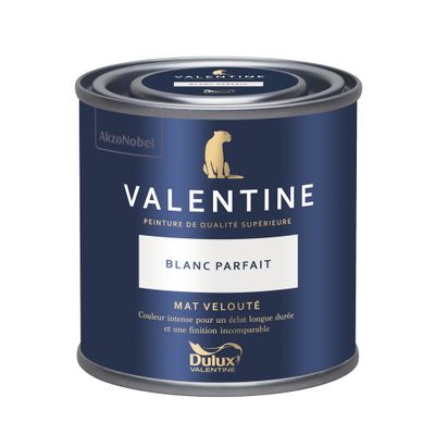Peinture Valentine Mat Velouté Blanc Parfait 125 mL - DULUX VALENTINE
