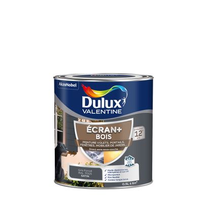 Peinture Ecran+ Bois  Satin Gris Foncé 0,5 L - DULUX VALENTINE