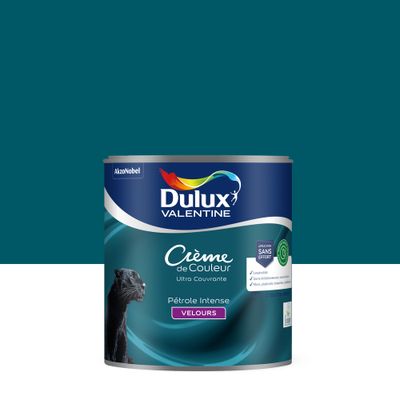 Peinture crème de couleur Pétrole Intense velours 0,5L - DULUX VALENTINE
