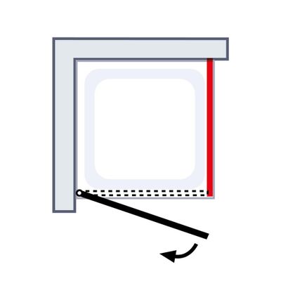 Paroi de douche latérale fixe pour porte pivotante 80x200 cm profilé or verre transparent 5 mm NewStyle - SCHULTE