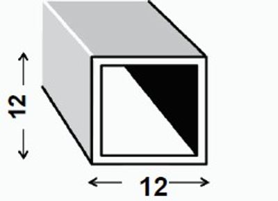 TUBE CARRE ACIER PROFILE A FROID VERNI 12X12X1MM 1M  CQFD