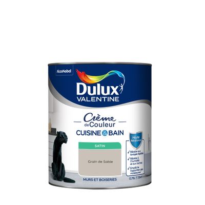 Peinture Crème de Couleur Cuisine et Bain Satin Grain de Sable 0,75 L - DULUX VALENTINE