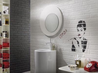 Faïence blanche murale intérieur briquette Brick blanc ép 16 mm 6 x 25 cm paquet 0,58 m²