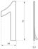 Chiffre 0 adhésif hauteur 76 mm inox THIRARD