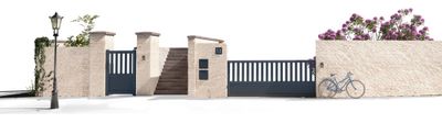 Portail coulissant aluminium JULES l.3,50 x H.1,35 m gris  - PREFALU