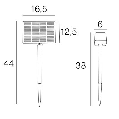 Bornes solaires à piquer LED Recife noir IP54 30 lumens blanc chaud par 3 - COREP