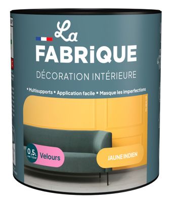 Peinture multi-support velours jaune indien 0,5 L - LA FABRIQUE
