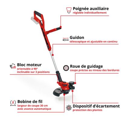 Coupe-bordure à batterie (non incluse)18 V 30 cm GE-CT18/30SOLO - EINHELL