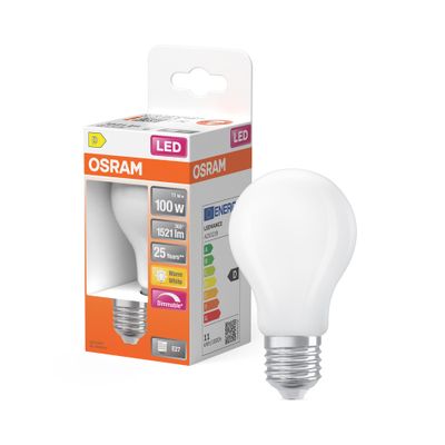 Ampoule LED E27 dépolie variable 100 W=1521 lumens blanc chaud OSRAM
