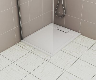 Receveur de douche 80x100 cm résine blanc brillant Island - OCEA