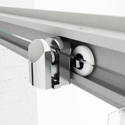 Roulettes doubles chromées haut et bas porte de douche 6 mm - OCEA