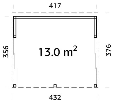 Abri de jardin  Veranda Bois Naturel  Nova 13m2 Livraison à domicile incluse