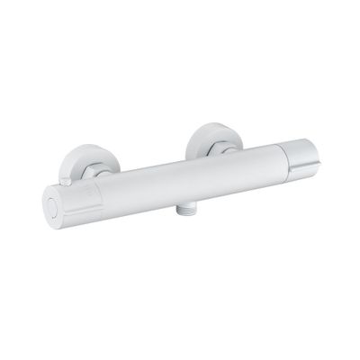 Mitigeur de douche thermostatique blanc mat Akila - EDOUARD ROUSSEAU