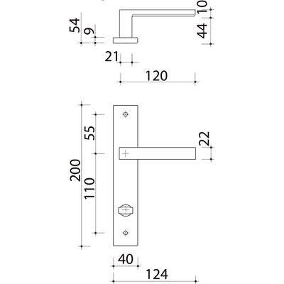 Poignées de porte Loft noir mat à condamnation ALPERTEC