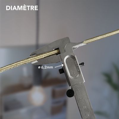 Câble électrique tissu doré 3m - TIBELEC