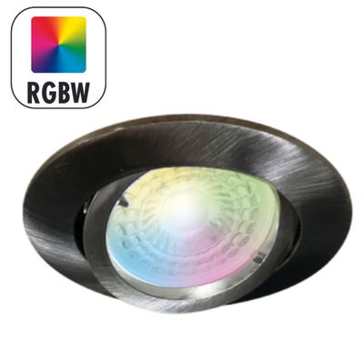 Spot LED encastrable connecté WiFi GU10 orientable multicolore + blanc Acier - Saphyr ARLUX