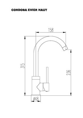 Mitigeur évier Cordoba chromé EUROSANIT