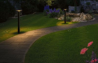 Borne extérieur LED 50cm Plug & Shine noir IP44 380 lumens blanc chaud - PAULMANN