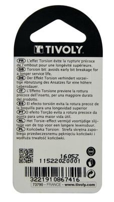 Embouts de vissage PH2 torsion par 10 TIVOLY