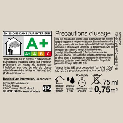 Peinture O'PUR Beige Glaise 75 mL - RIPOLIN