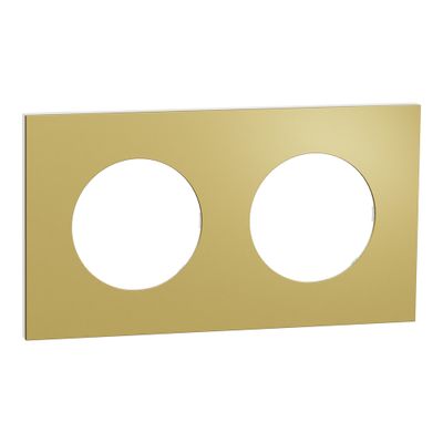 Plaque de finition 2 postes Odace 2025 Métal effet laiton / blanc - SCHNEIDER ELECTRIC