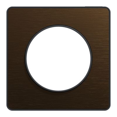 Plaque de finition 1 poste bronze brossé/ anthracite - Odace 2011 Touch SCHNEIDER ELECTRIC