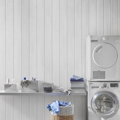 Lambris PVC Country aspect bois raboté gris vieilli - 8 x 375 x 2600 mm - GROSFILLEX