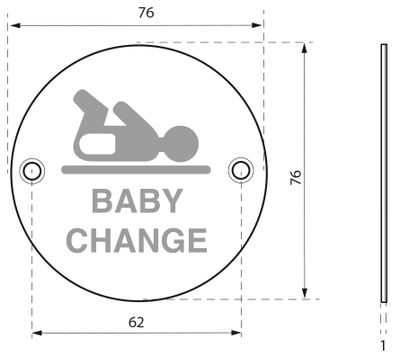 Plaque signalétique à visser Espace bébé diamètre 76 mm THIRARD