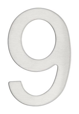 Chiffre 9 adhésif hauteur 76 mm inox THIRARD