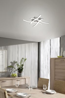 Plafonnier LED Route nickel 2400 lumens blanc neutre - REALITY