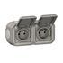 Double prise 2 pôles + terre horizontale saillie gris Plexo IP55 LEGRAND