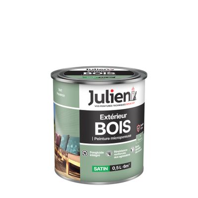 Peinture bois vert Provence satin 0,5 L - JULIEN