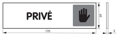 Plaque signalétique adhésive Privé 170 x 45 mm THIRARD