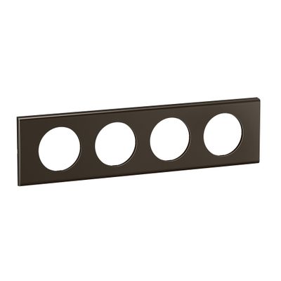 Plaque de finition 4 postes Nickel sombre satiné - Céliane LEGRAND