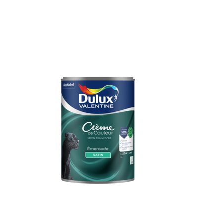 Peinture crème de couleur Emeraude satin 1L - DULUX VALENTINE