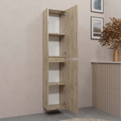 Colonne de salle de bains Timber L30 x H150 x P25 cm MDF chêne - AURLANE