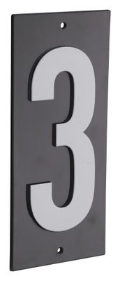 Plaque chiffre 3 à visser 56 x 130 mm fond noir THIRARD