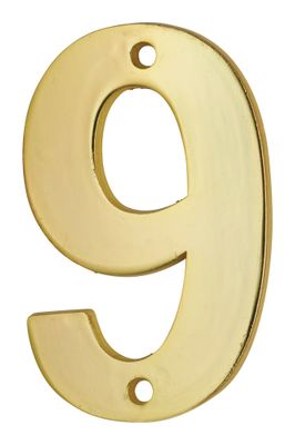 Chiffre 9 à visser hauteur 51 mm laiton THIRARD