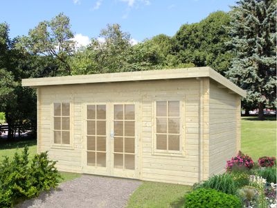 Chalet de jardin en bois Lisa avec toit plat - 19,5 m² hors-tout - Livraison à domicile incluse - PALMAKO