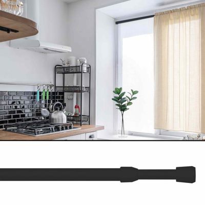 Tringle de vitrage autobloquante extensible en métal de 30 à 45 cm Finition Noir mat  - MOBOIS