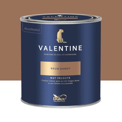 Peinture Valentine Mat Velouté Brun Dandy 0,5 L - DULUX VALENTINE