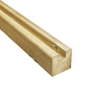 Poteau bois départ/fin pin traité autoclave classe 4 vert rainuré - 90 x 90 x 2400 mm - DEBARGE