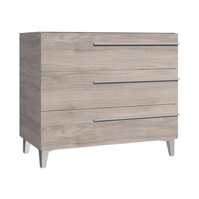 Meuble de salle de bains Cies 3 tiroirs L100 x H84 x P45 cm panneau de particules pin gris