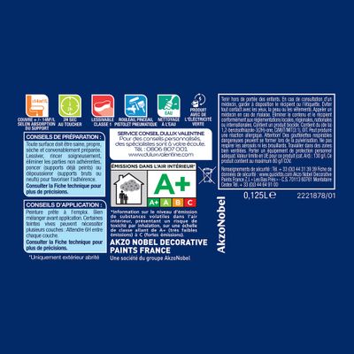 Peinture Boiseries Laque Acrylique Valénite Bleu Comète Mat 1250ml - DULUX VALENTINE