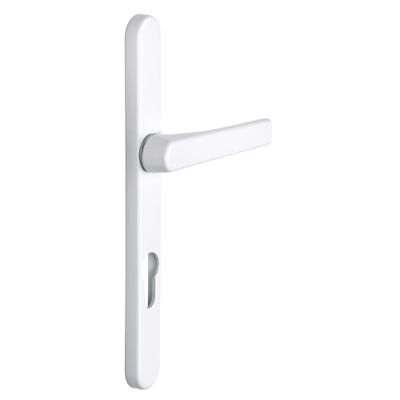 Poignées de porte col court Beverly blanc mat à cylindre ALPERTEC